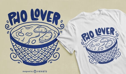 Diseño de camiseta de comida vietnamita amante de Pho