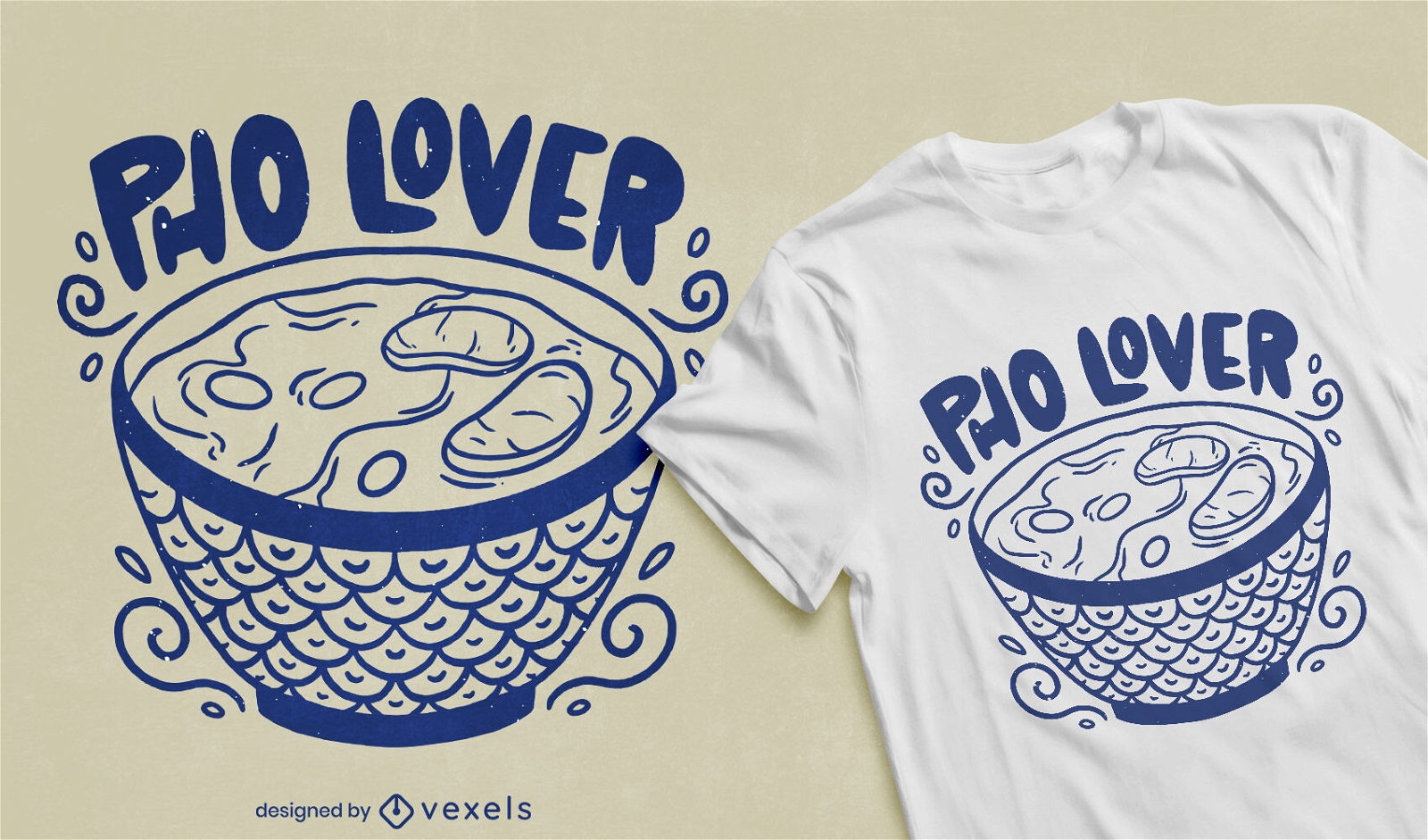 Pho lover Vietnamese food t-shirt design