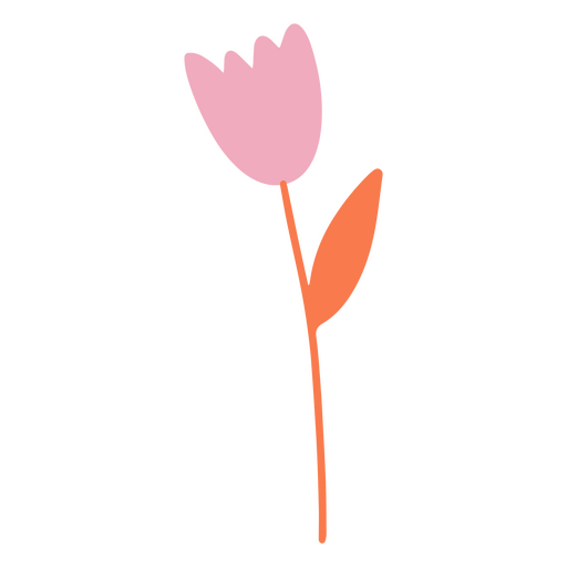 Einfache flache Tulpenikone des Selbstwertgefühls PNG-Design