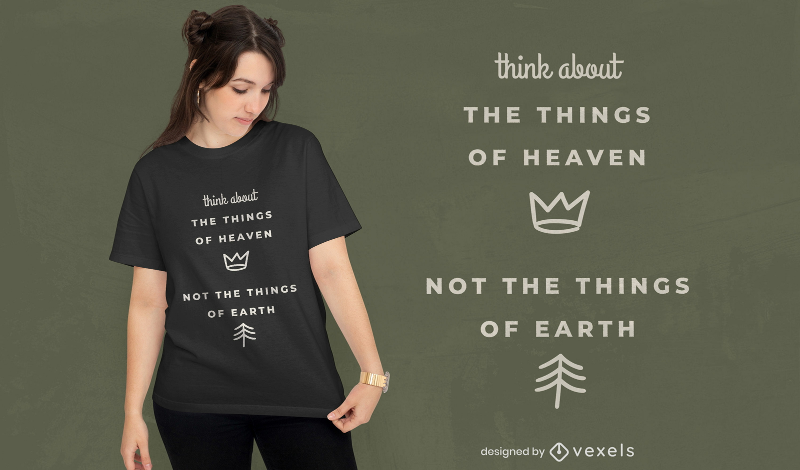 Dise?o de camiseta con cita de religi?n del cielo.