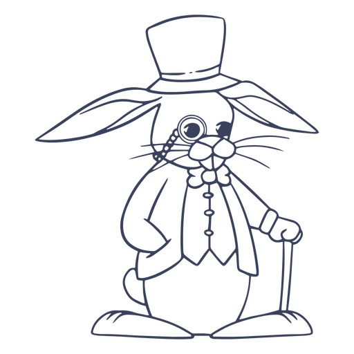 Personagem simples animal de chapéu de coelho Desenho PNG