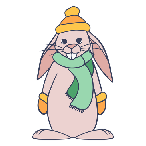 Personagem animal de inverno coelho Desenho PNG