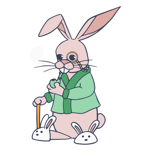 Bunny pipe animal character PNG Design