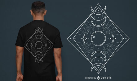 Fases da lua design de camiseta mágica