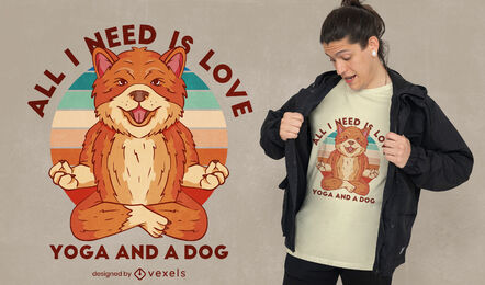 Shiba Inu-Hund, der Yoga-T-Shirt-Design tut