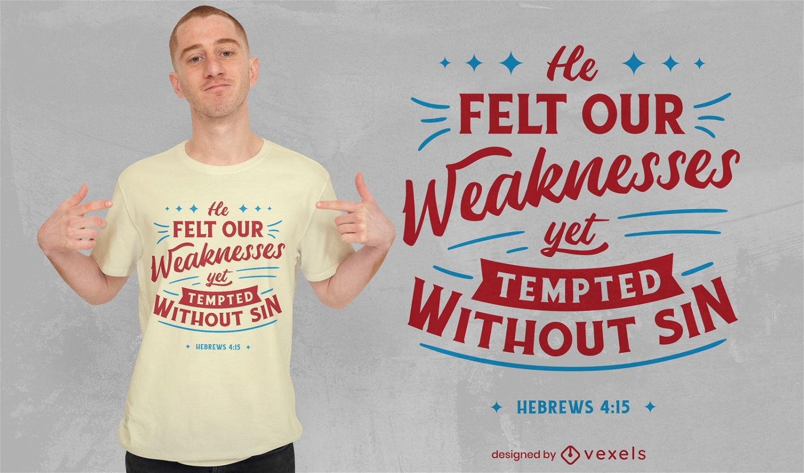 Design de t-shirt de citação cristã religiosa