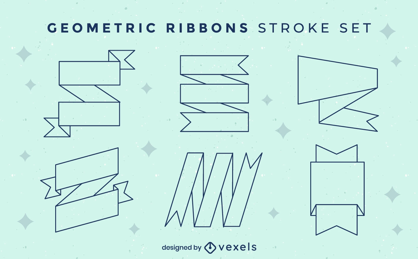 Ribbons and laces party decoration geometric set