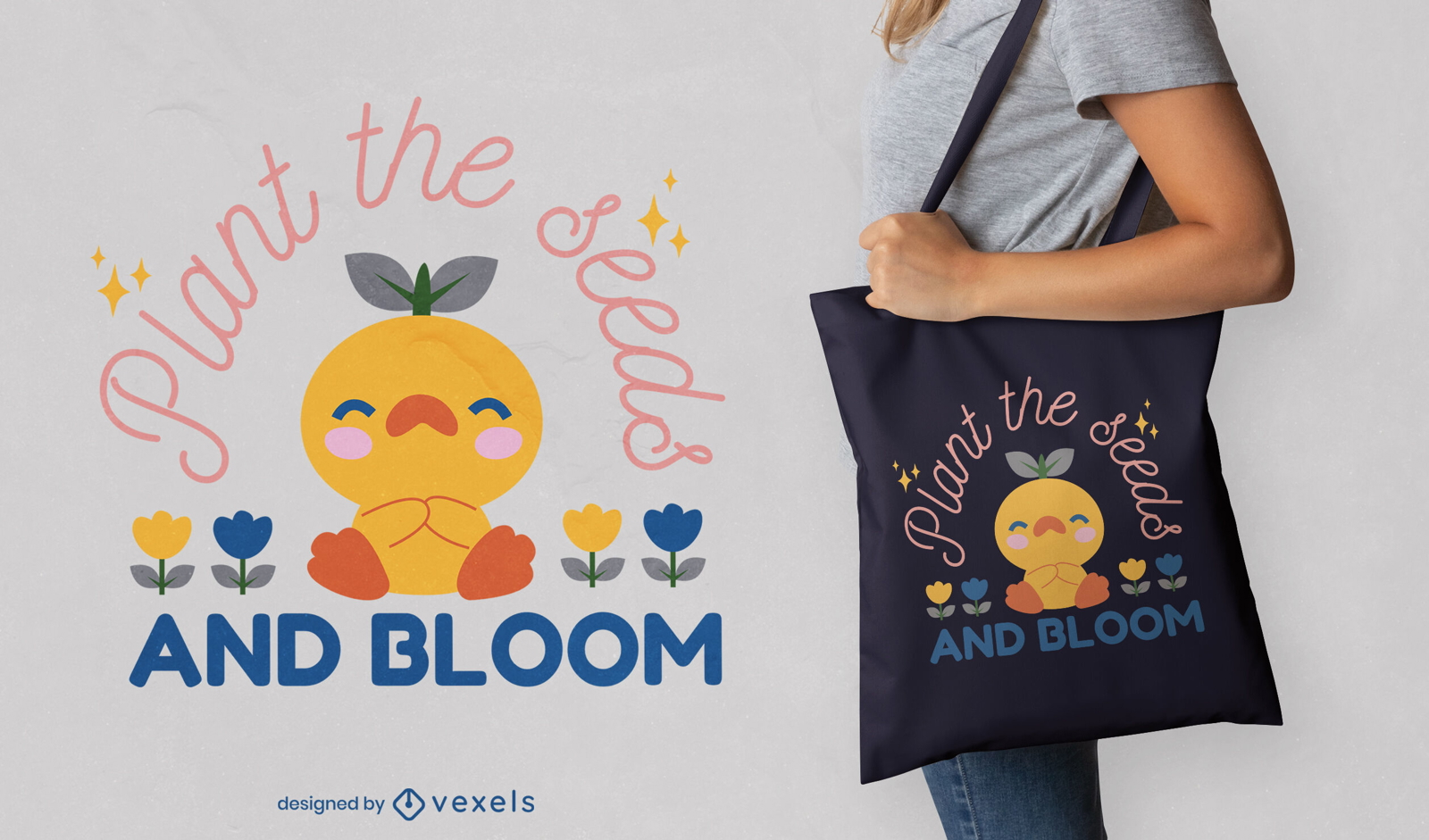 Motivational chick tote bag design