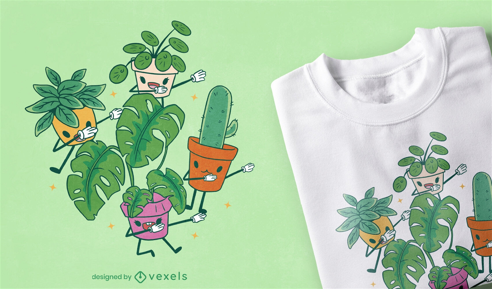 T-Shirt-Design für abtupfende Pflanzen