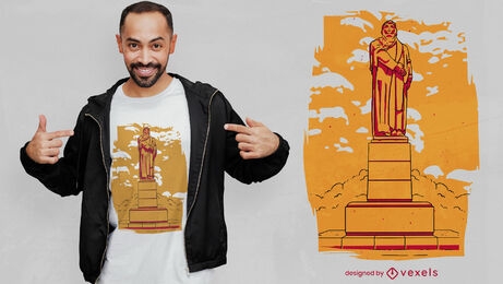 Design de camiseta de escultura de monumento