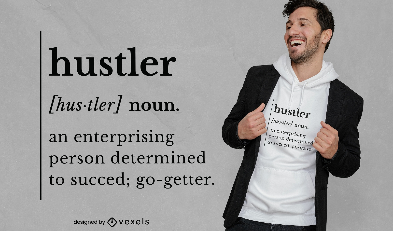Design de camiseta de defini??o de palavra Hustler