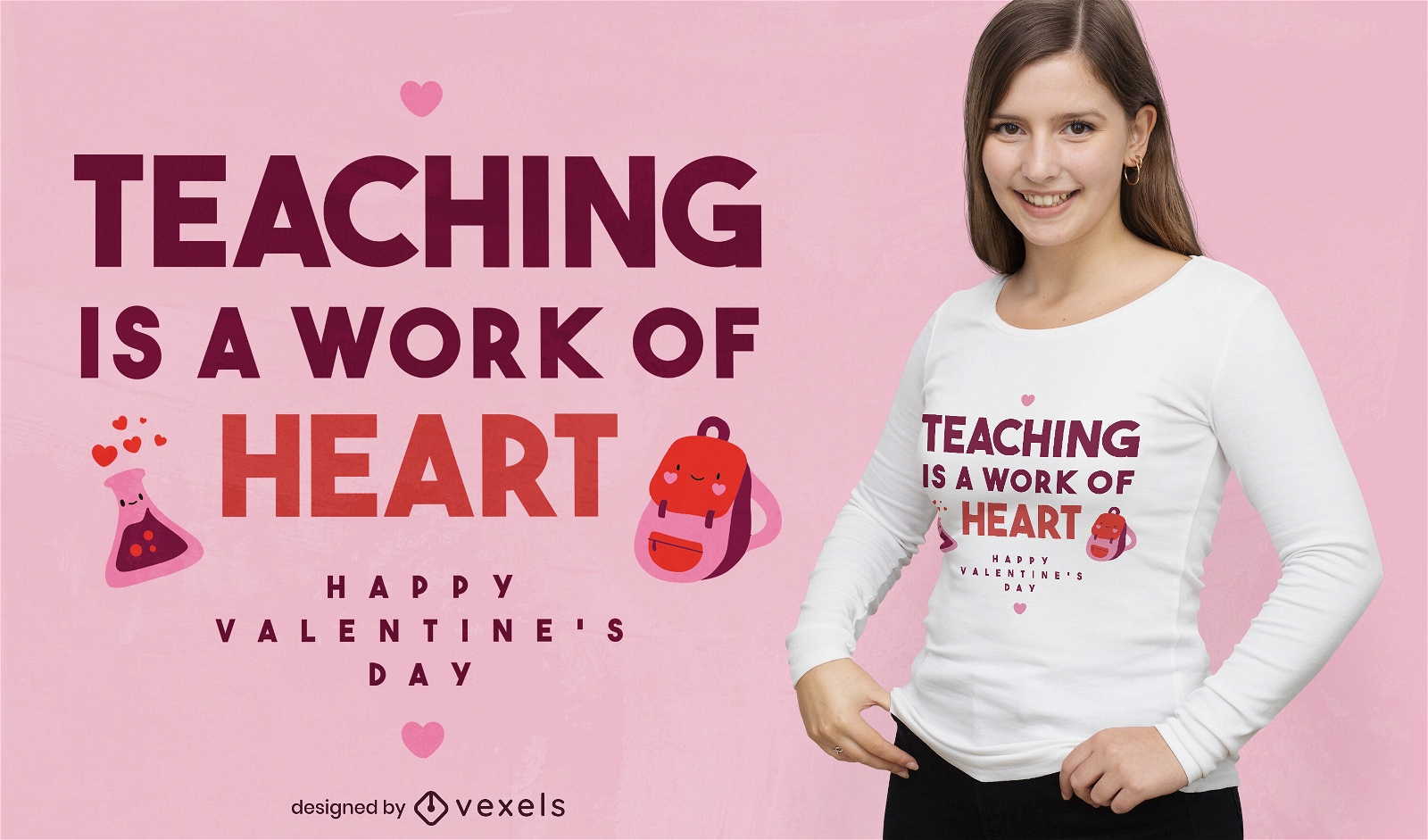 Valentines day education t-shirt design