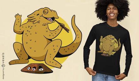 Bearded dragon sushi t-shirt design