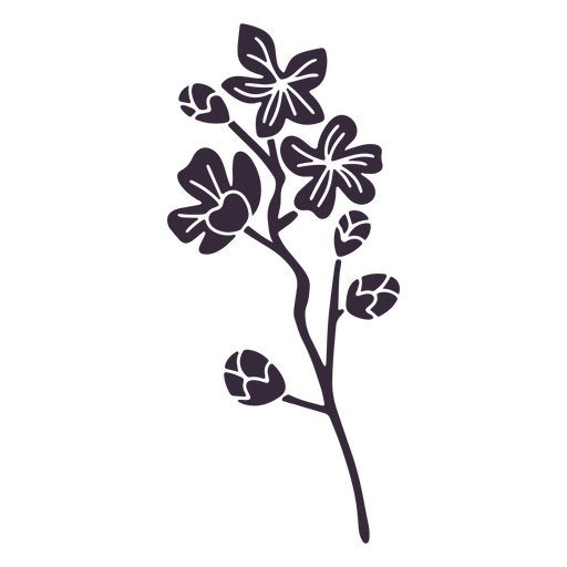 Einfache Silhouette der Blumennatur PNG-Design