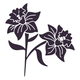 Orchid cut out flower PNG Design