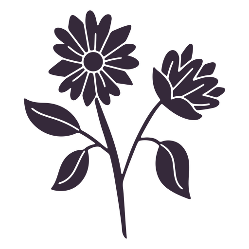 Flores delicadas cortadas Desenho PNG