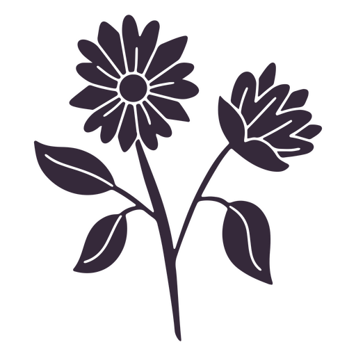 Zarte ausgeschnittene Blumen PNG-Design