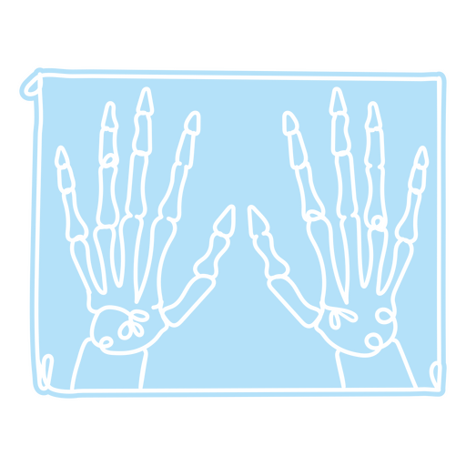 Icono m?dico simple de manos de rayos X Diseño PNG