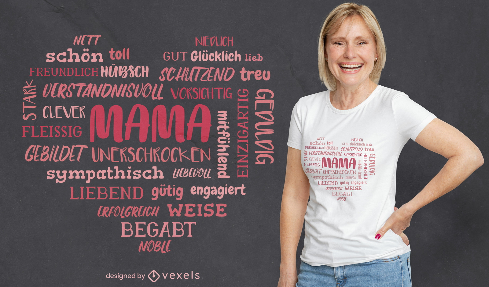 T-Shirt-Design für positive Mutterbestätigungen