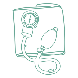 Blood pressure monitor continuous line medical icon PNG Design