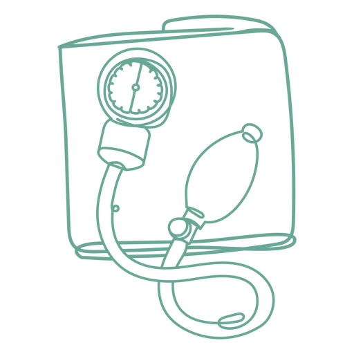 Medizinisches Symbol mit kontinuierlicher Linie des Blutdruckmessgeräts PNG-Design