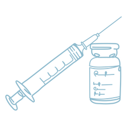 Ícone médico de linha contínua de vacina de seringa Desenho PNG