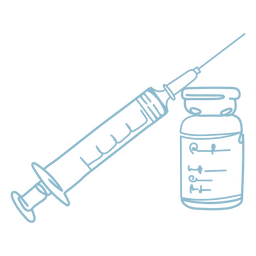 Syringe vaccine continuous line medical icon PNG Design Transparent PNG