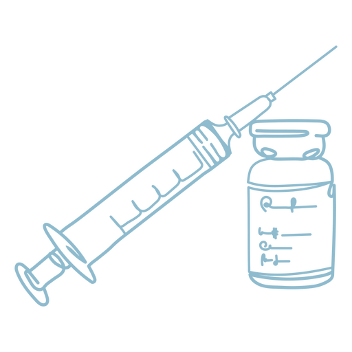 Syringe vaccine continuous line medical icon PNG Design