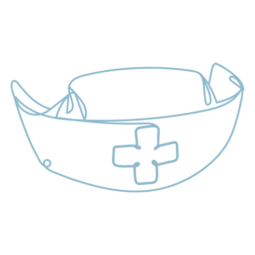 Nurse's cap continuous line medical icon PNG Design