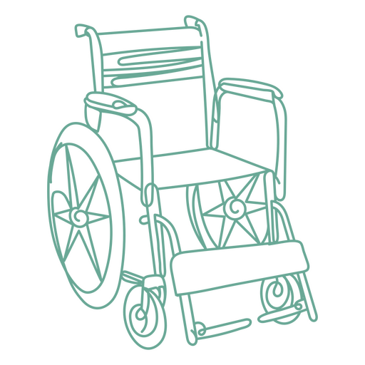 Icono médico de línea continua de silla de ruedas