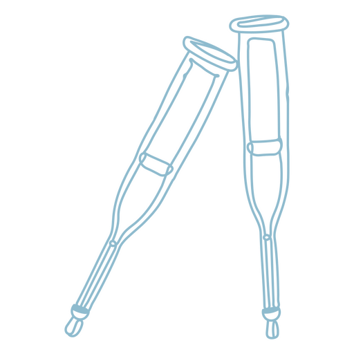 Krücken kontinuierliche Linie medizinisches Symbol PNG-Design