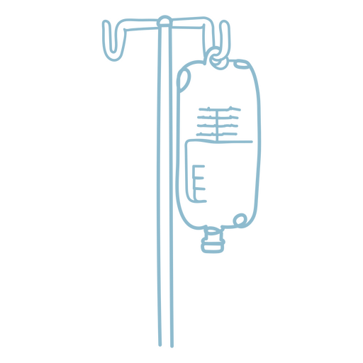 Icono m?dico de l?nea continua de soporte de suero Diseño PNG