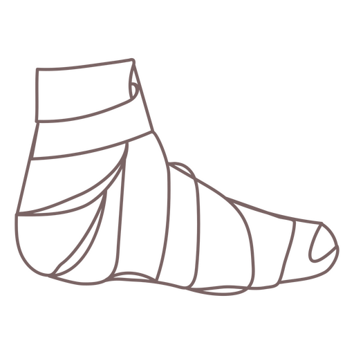 Medical supply foot cast continuous line icon PNG Design
