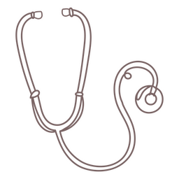 Ícone de linha contínua de estetoscópio de suprimentos médicos Desenho PNG