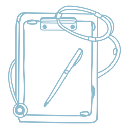 Icono de línea continua de bloc de notas de suministros médicos Diseño PNG