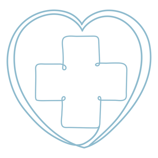 Icono de línea continua de corazón de suministro médico Diseño PNG