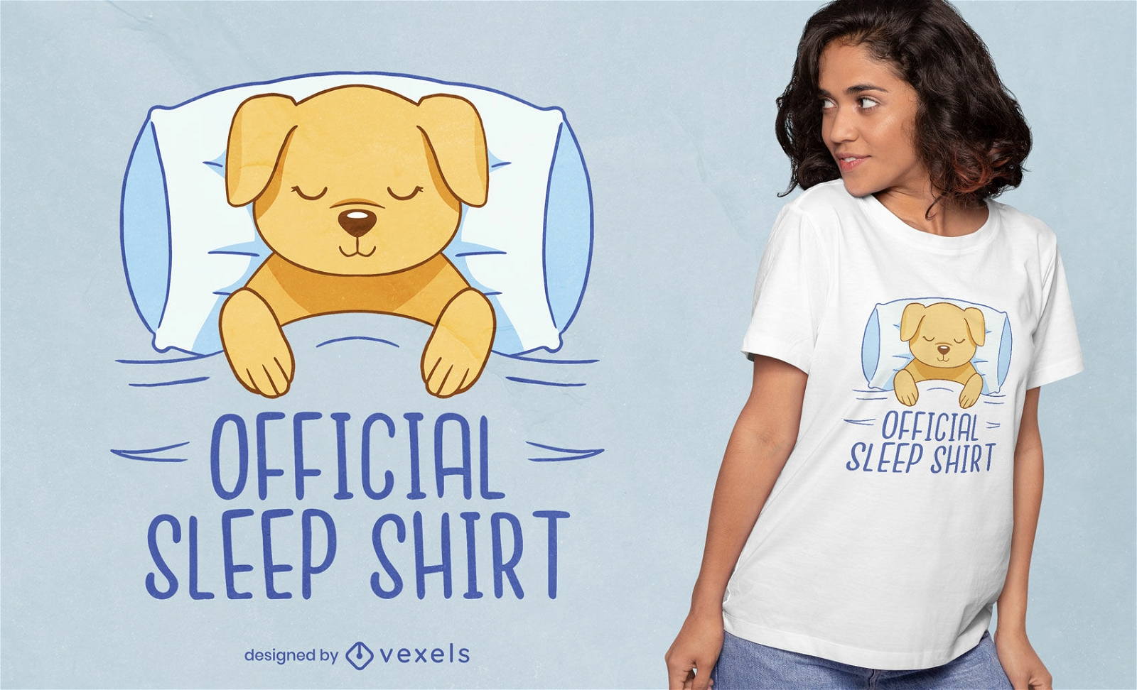 Diseño oficial de camiseta para perro con camisa de dormir.