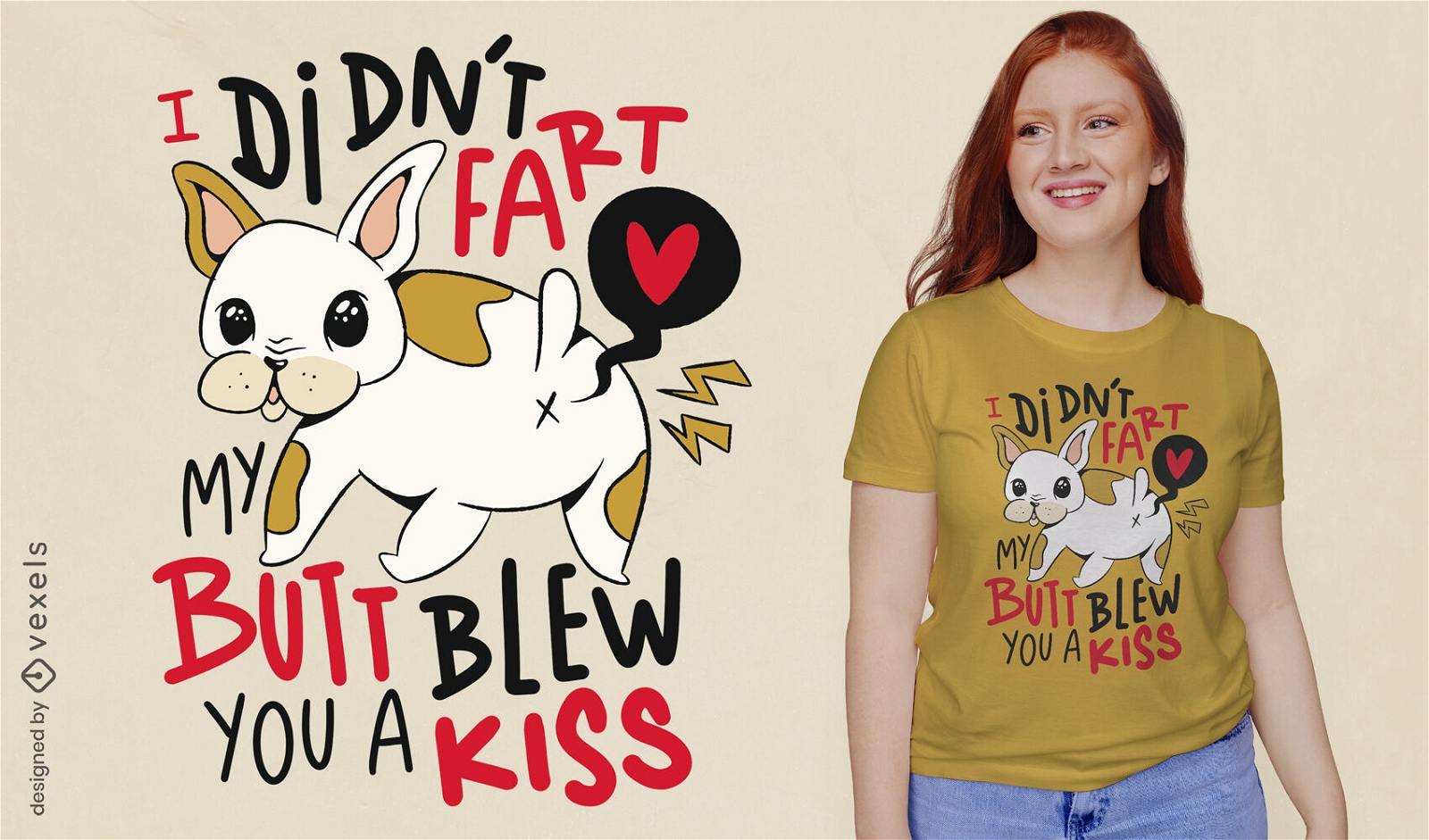 Funny fart french bulldog dog t-shirt design
