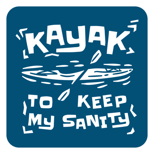 Insignia de cita de hobby de kayak recortada Diseño PNG