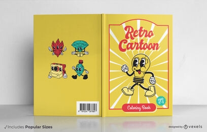 Cubierta de libro de dibujos animados retro bombilla divertida