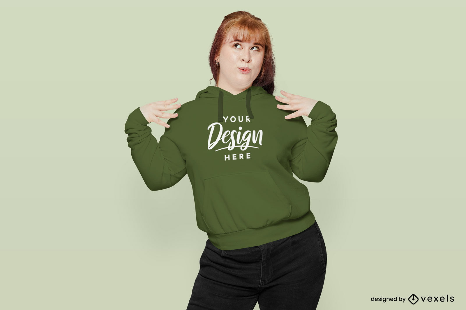 Überraschter Frauen-Hoodie-Mockup