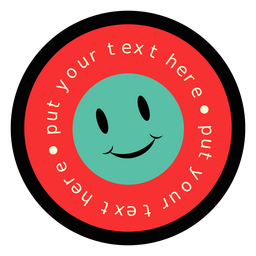 Bearbeitbares Abzeichen mit Smiley-Gesicht PNG-Design
