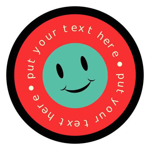 Bearbeitbares Abzeichen mit Smiley-Gesicht PNG-Design