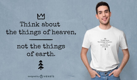 Design de camiseta com citações bíblicas do céu