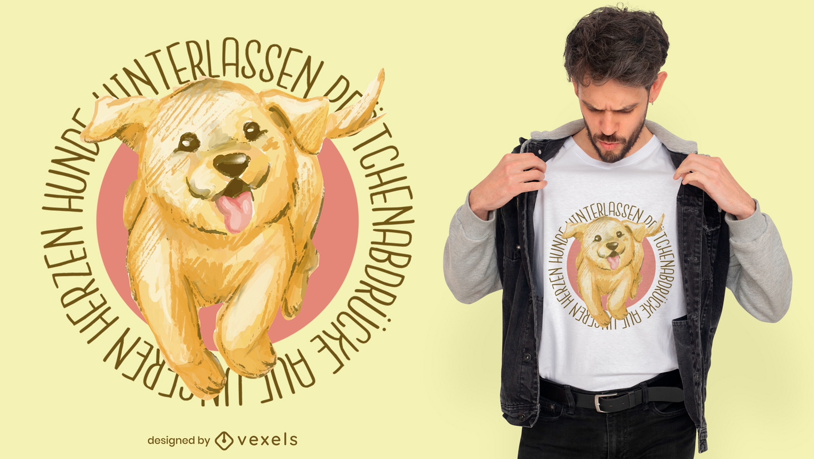 Design de camiseta de cachorro feliz Golden Retriever