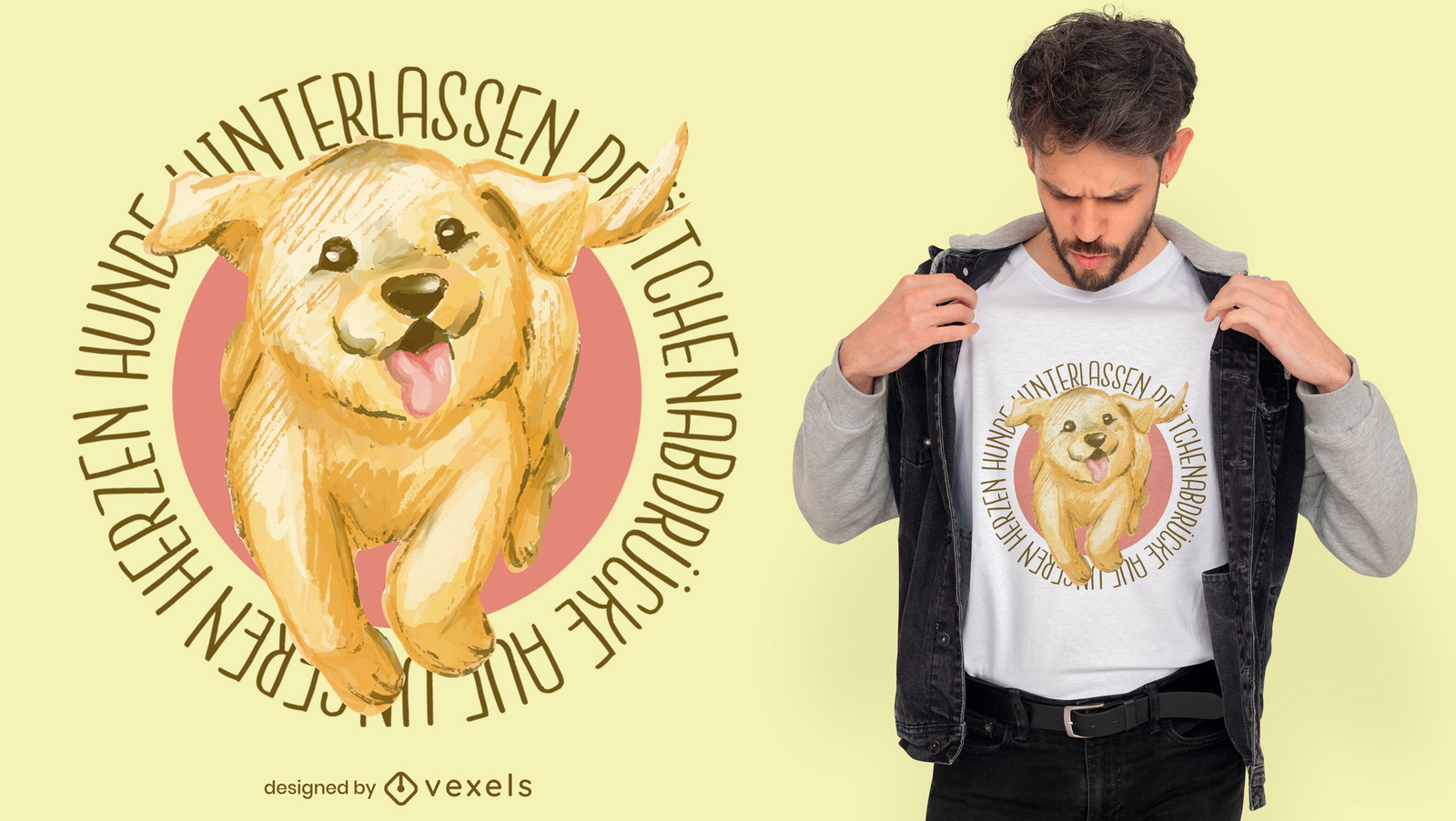 Glücklicher Golden Retriever-Welpen-T-Shirt-Entwurf