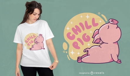Diseño de camiseta de cerdo pose de yoga