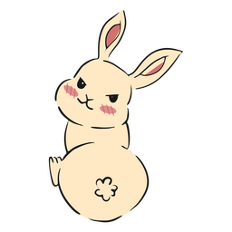 Conejito enojado lindo animal Diseño PNG