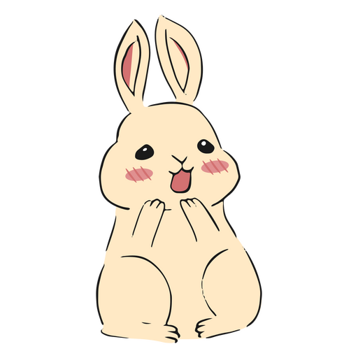 Bunny surprised cute animal PNG Design