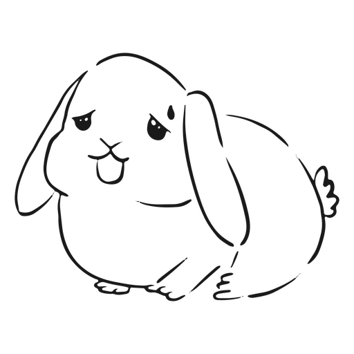Bunny worried simple animal PNG Design